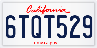 CA license plate 6TQT529