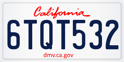 CA license plate 6TQT532