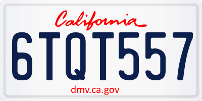 CA license plate 6TQT557