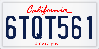 CA license plate 6TQT561