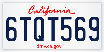 CA license plate 6TQT569
