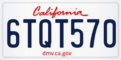 CA license plate 6TQT570
