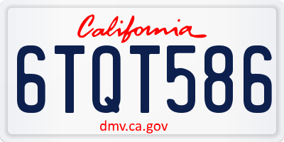 CA license plate 6TQT586