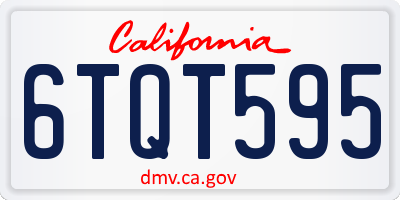 CA license plate 6TQT595