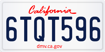 CA license plate 6TQT596