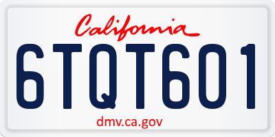 CA license plate 6TQT601