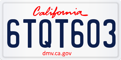 CA license plate 6TQT603