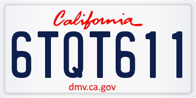 CA license plate 6TQT611