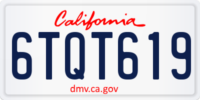 CA license plate 6TQT619