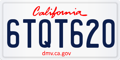 CA license plate 6TQT620