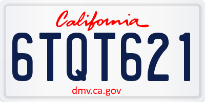 CA license plate 6TQT621