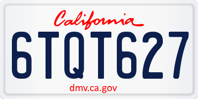 CA license plate 6TQT627