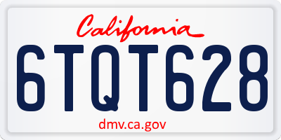 CA license plate 6TQT628