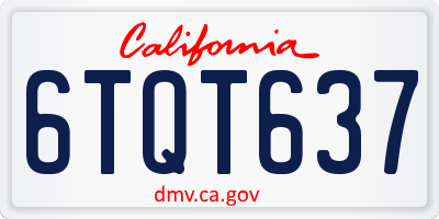 CA license plate 6TQT637