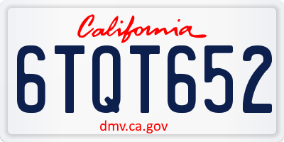 CA license plate 6TQT652