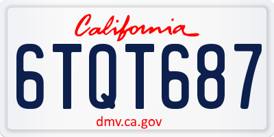 CA license plate 6TQT687