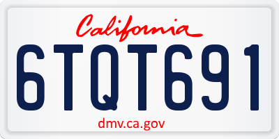 CA license plate 6TQT691