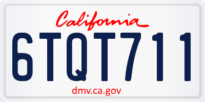 CA license plate 6TQT711