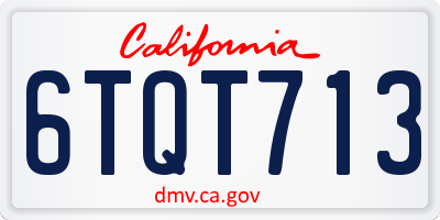 CA license plate 6TQT713