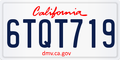 CA license plate 6TQT719