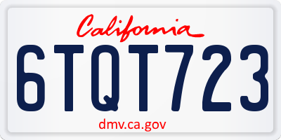 CA license plate 6TQT723