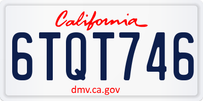 CA license plate 6TQT746