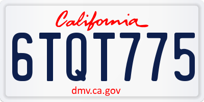 CA license plate 6TQT775