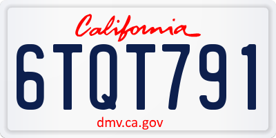 CA license plate 6TQT791