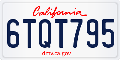 CA license plate 6TQT795