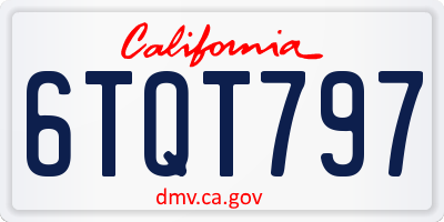 CA license plate 6TQT797