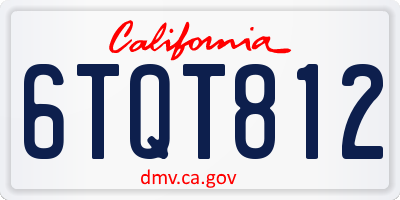 CA license plate 6TQT812