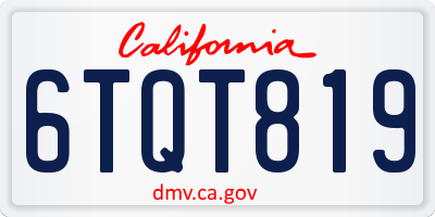 CA license plate 6TQT819