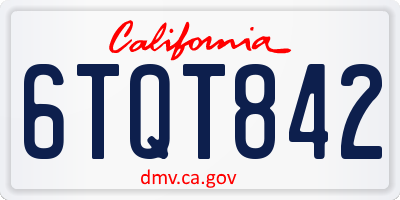 CA license plate 6TQT842