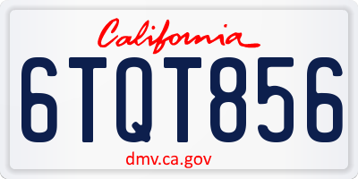 CA license plate 6TQT856