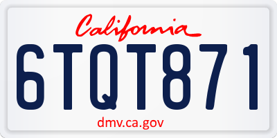 CA license plate 6TQT871