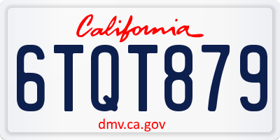 CA license plate 6TQT879