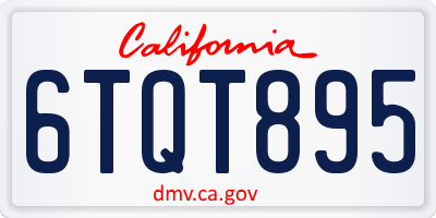 CA license plate 6TQT895