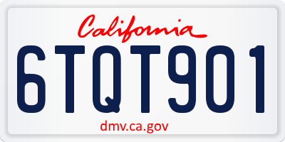 CA license plate 6TQT901