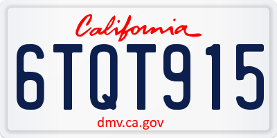 CA license plate 6TQT915