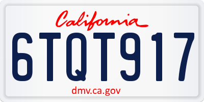 CA license plate 6TQT917