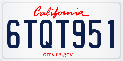 CA license plate 6TQT951