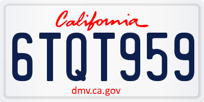 CA license plate 6TQT959