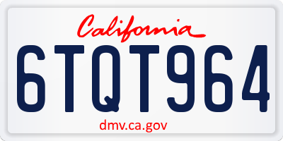 CA license plate 6TQT964