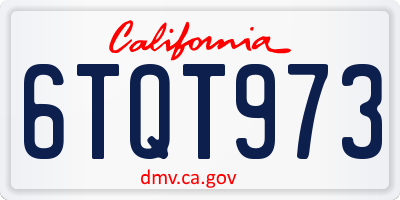 CA license plate 6TQT973