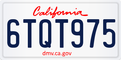 CA license plate 6TQT975