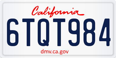 CA license plate 6TQT984