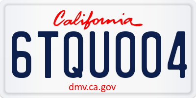 CA license plate 6TQU004