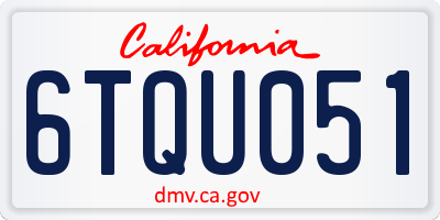 CA license plate 6TQU051