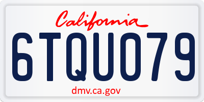 CA license plate 6TQU079