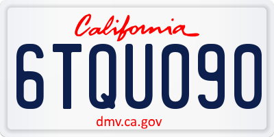 CA license plate 6TQU090